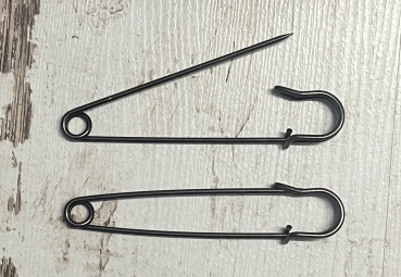 Sicherheitsnadel für Startnummern 10 cm lang antik